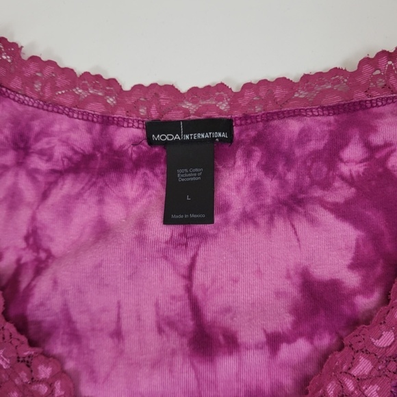 Y2K pink tie dye long sleeve top V-neck fairycore bell angel sleeves - Picture 11 of 14